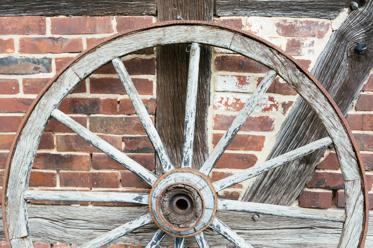 Stock photo of Old wagon wheel