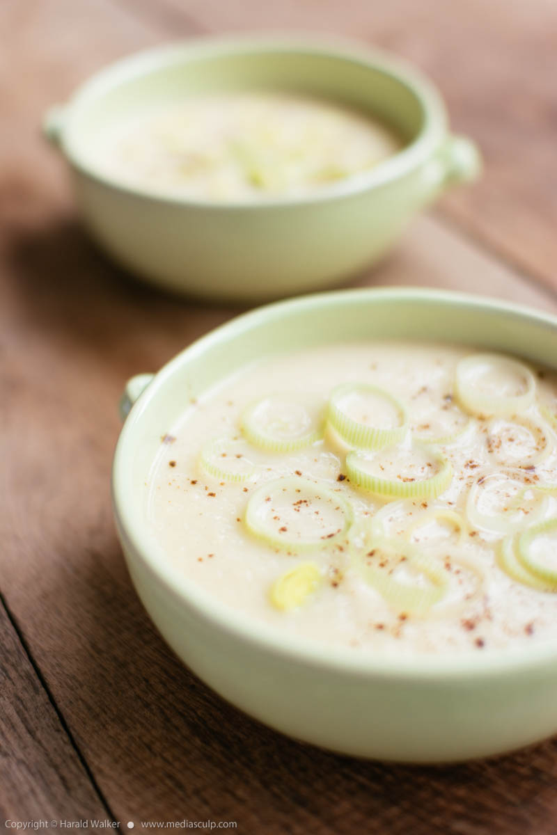 Stock photo of Parsnip apple and leek soup