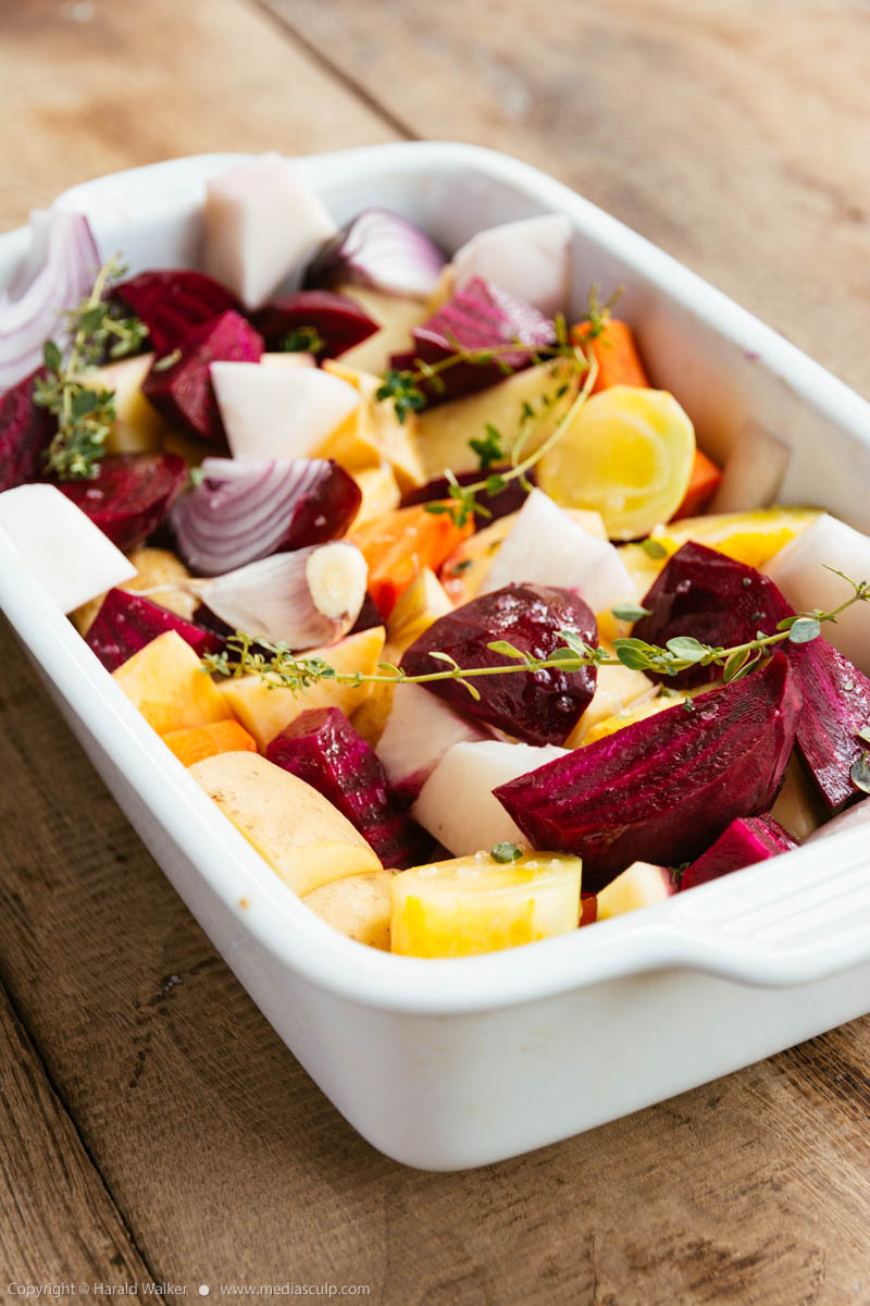 Stock photo of Oven roasted fall vegetables