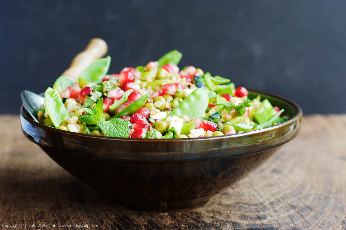 Stock photo of Holiday Bulgur Salad with Pomegranate Arils