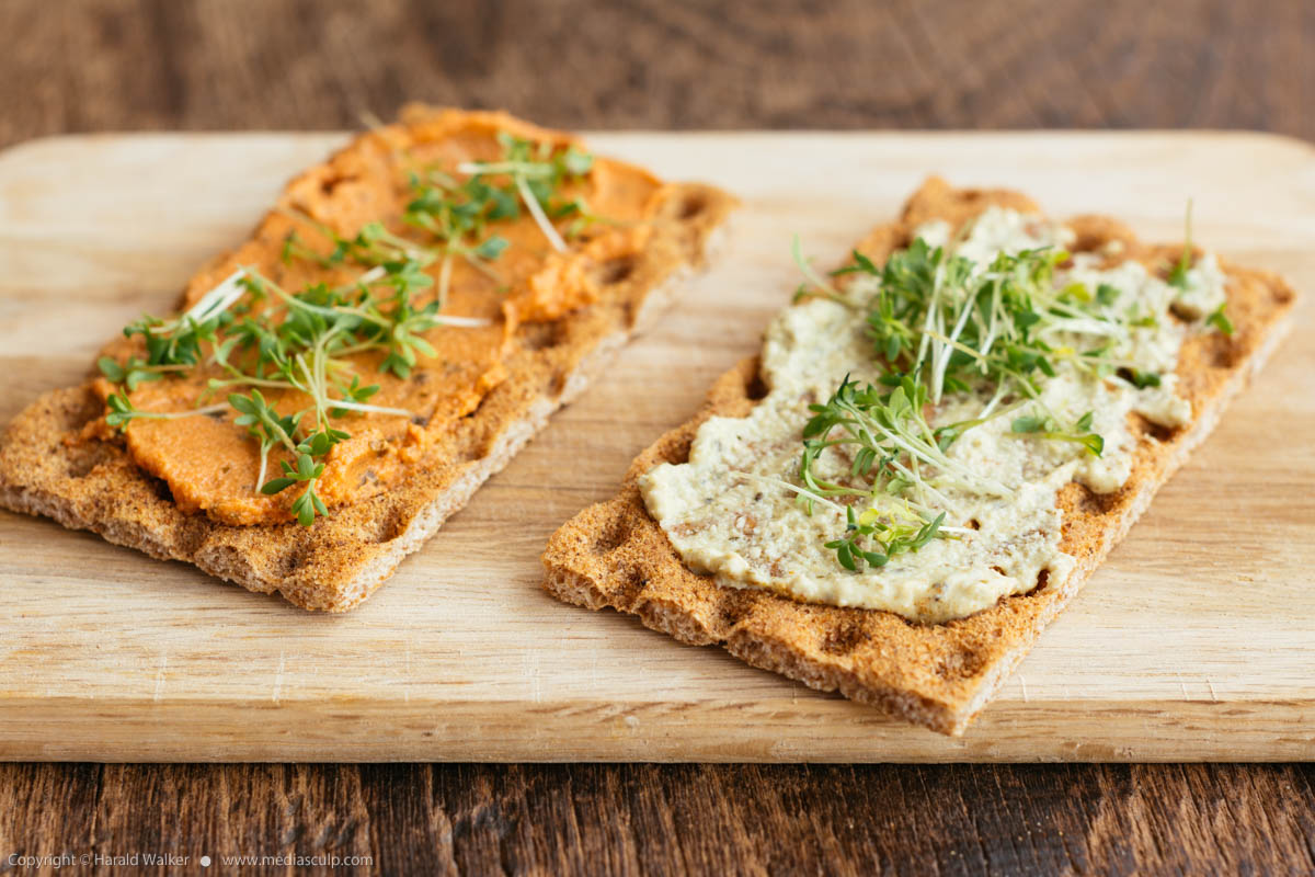 Stock photo of Crispbread with bread spreads