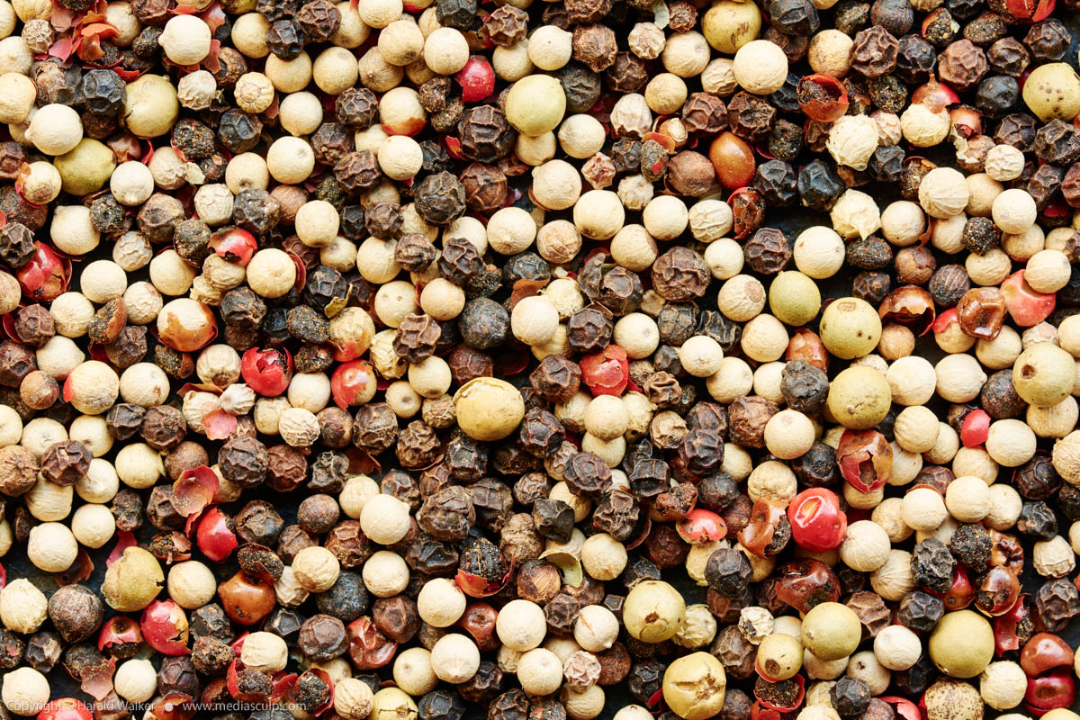 Stock photo of Multi-colored peppercorns