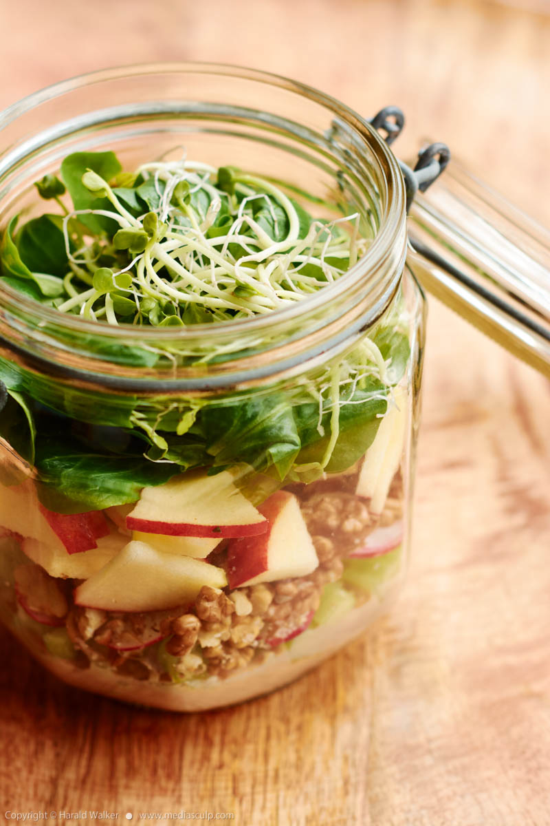 Stock photo of Waldorf Salad in a Jar