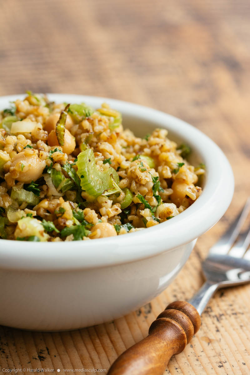 Stock photo of Freekeh, Chickpea and Herb Salad