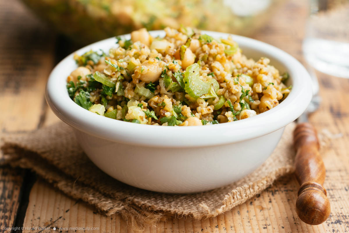 Stock photo of Freekeh, Chickpea and Herb Salad