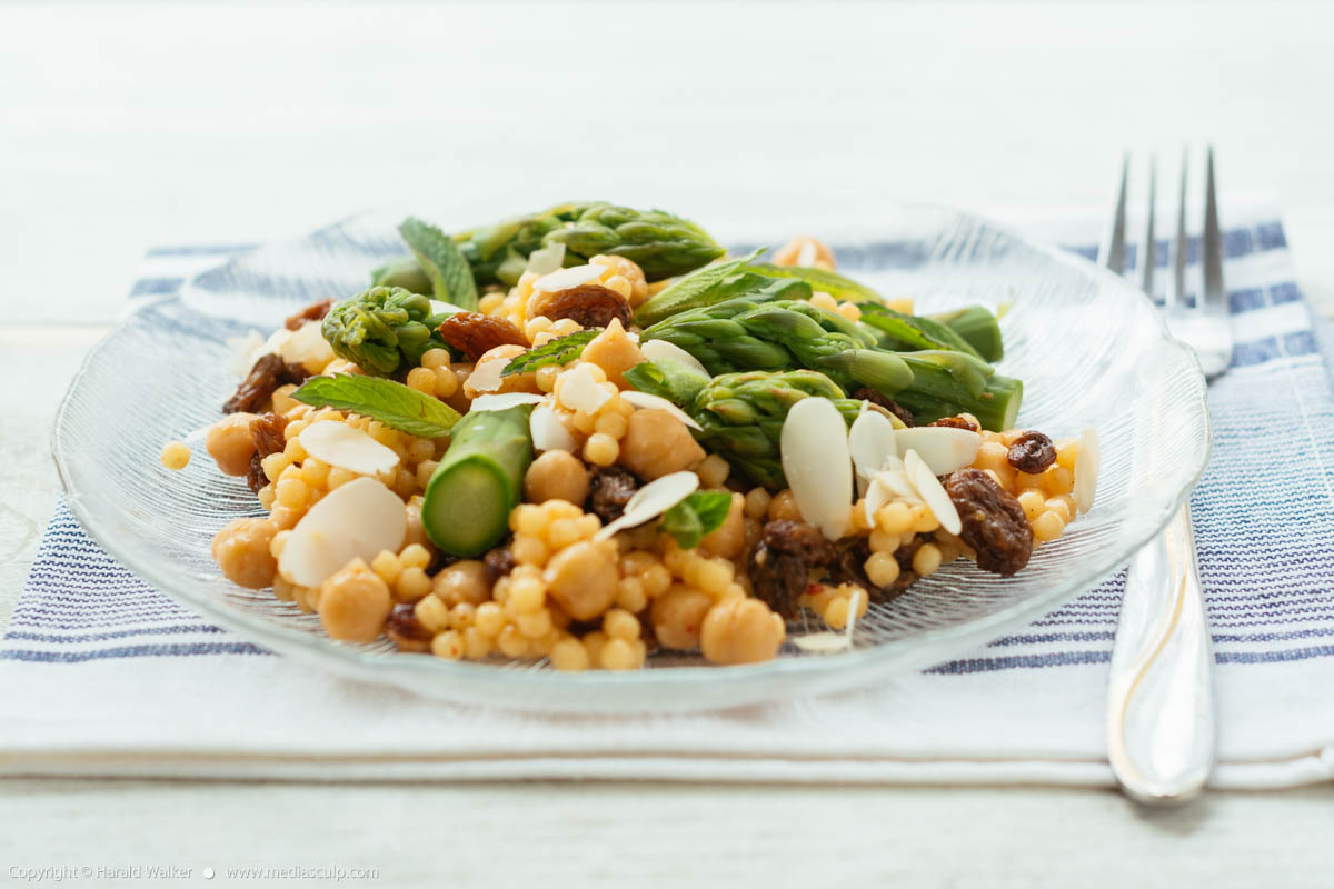 Stock photo of Asparagus Pearl Couscous Salad