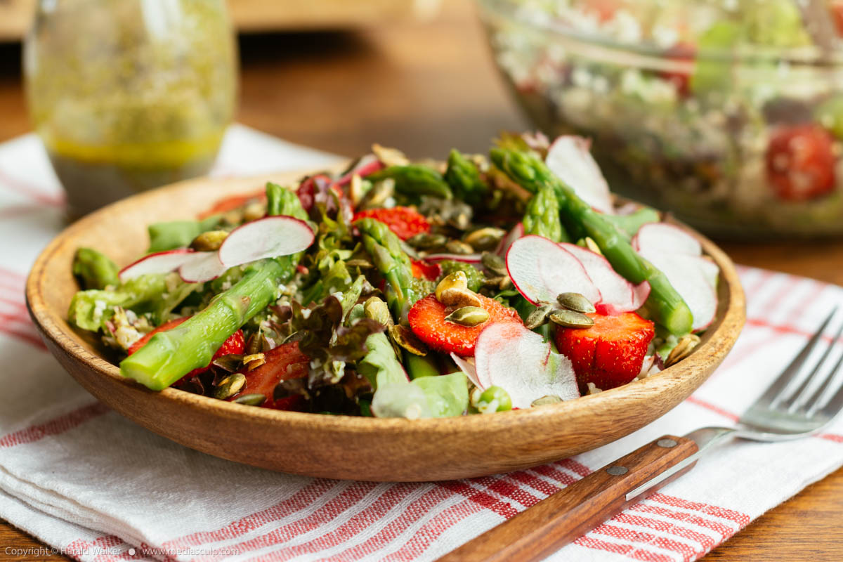 Stock photo of Quinoa & Cauliflower Salad with Asparagus & Strawberries