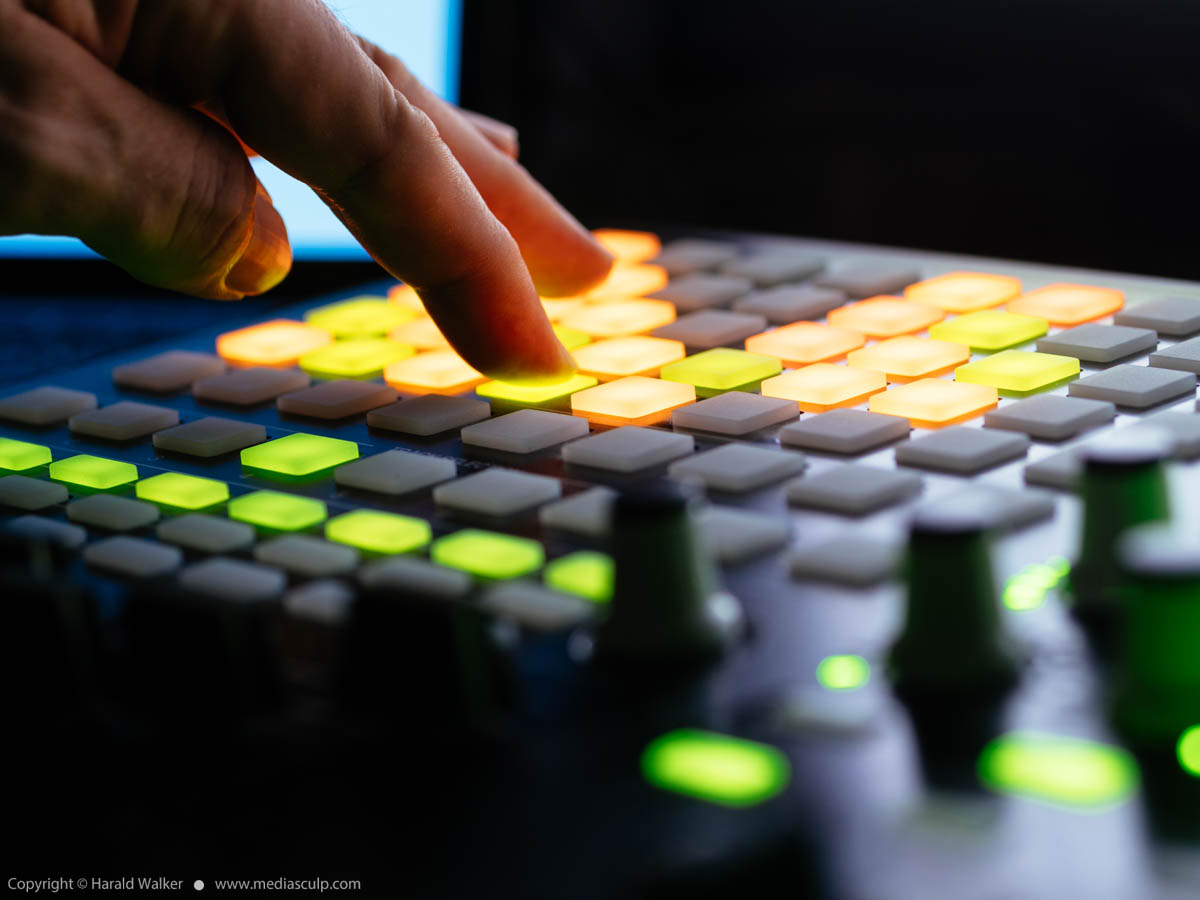Stock photo of Making electronic music