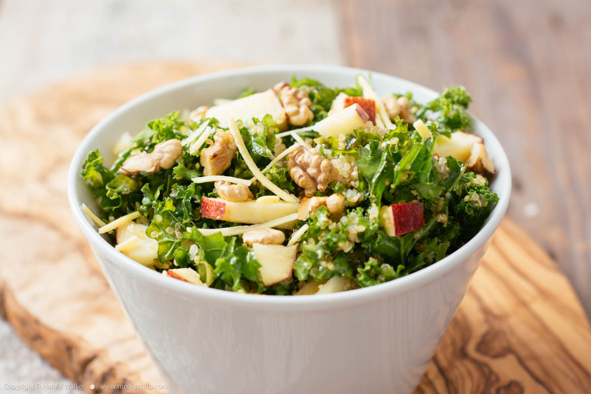 Stock photo of Kale Waldorf Salad with Quinoa