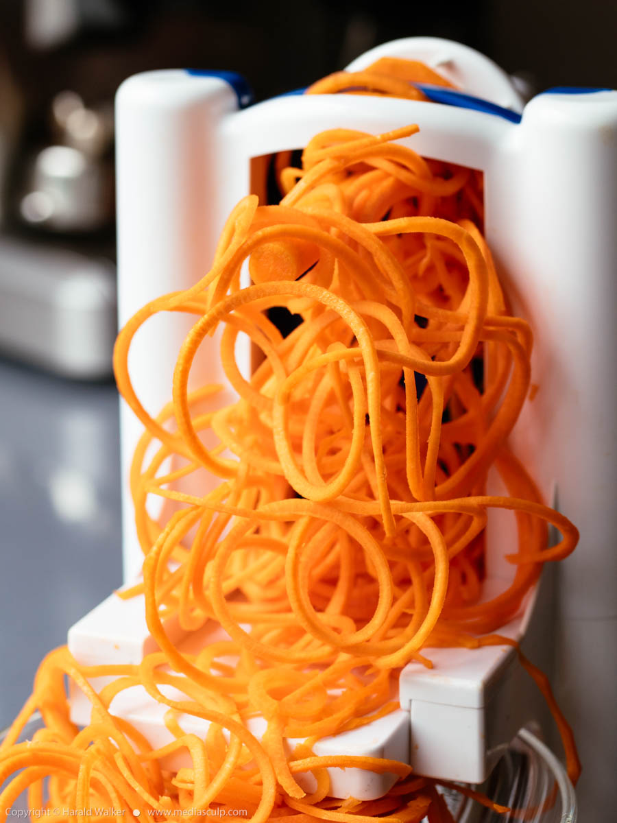 Stock photo of Spiralized carrots