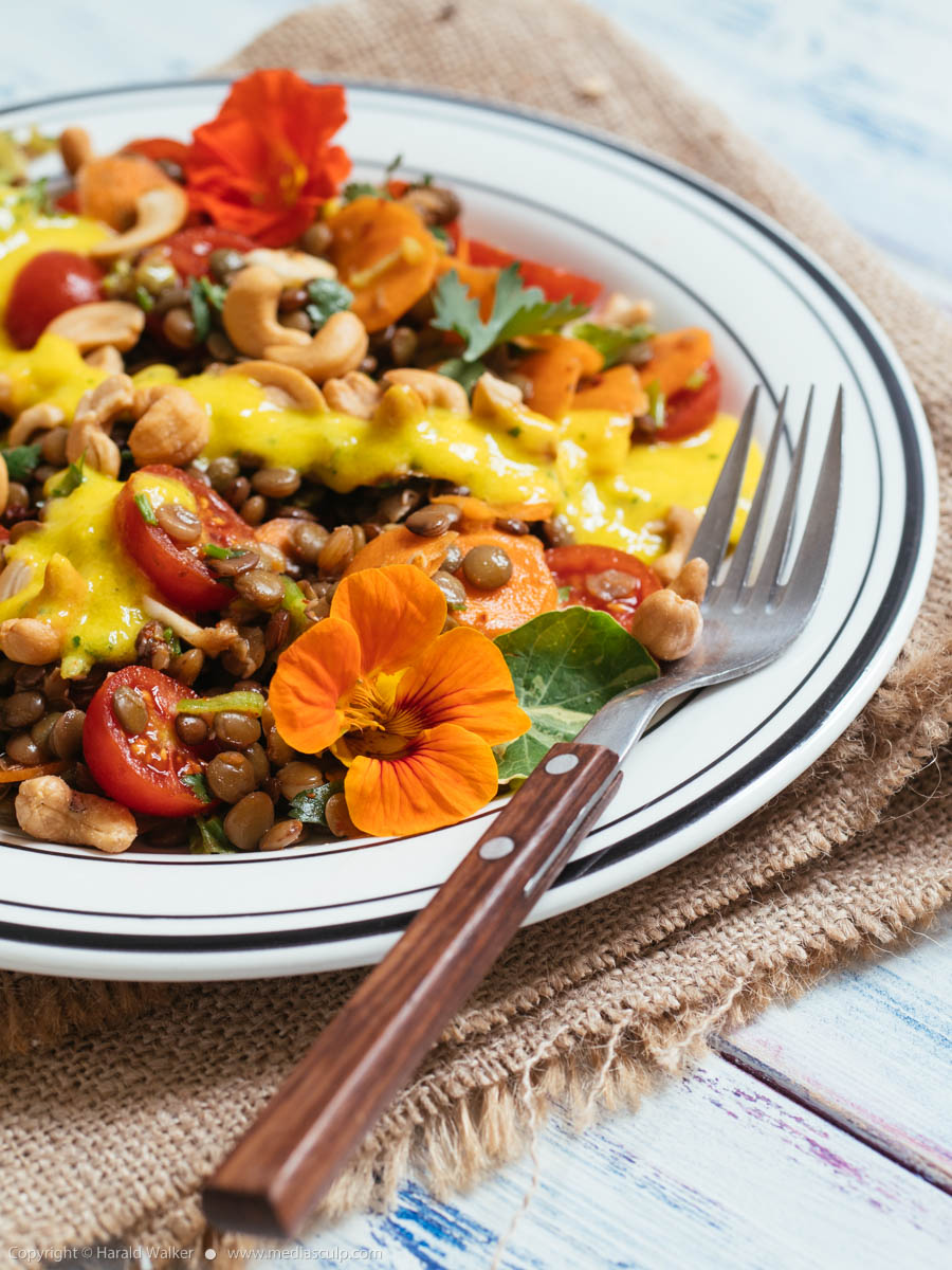 Stock photo of Lentil Salad with Mango Coriander Dressing