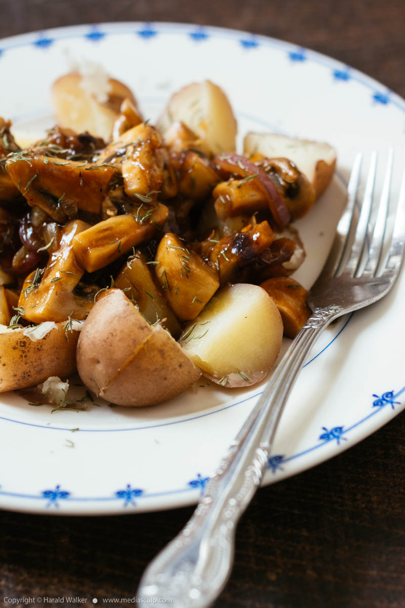 Stock photo of Potatoes with mushrooms
