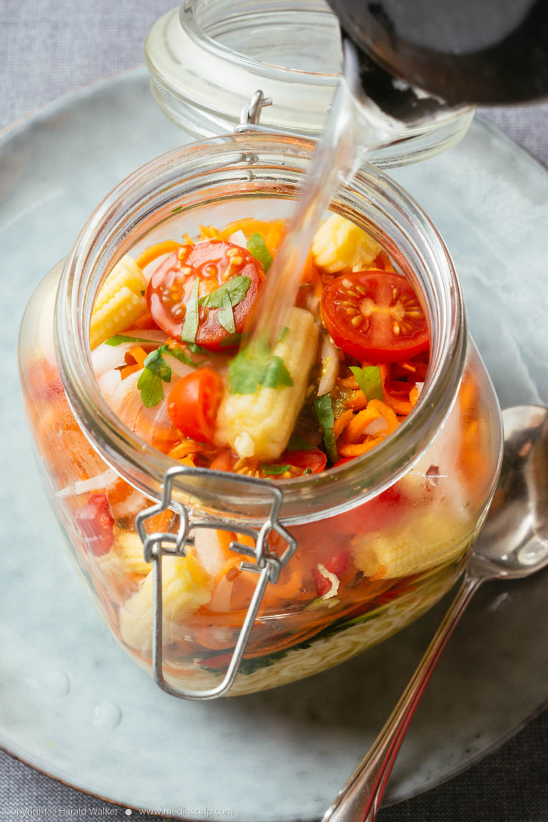 Stock photo of Noodle Soup in a Jar