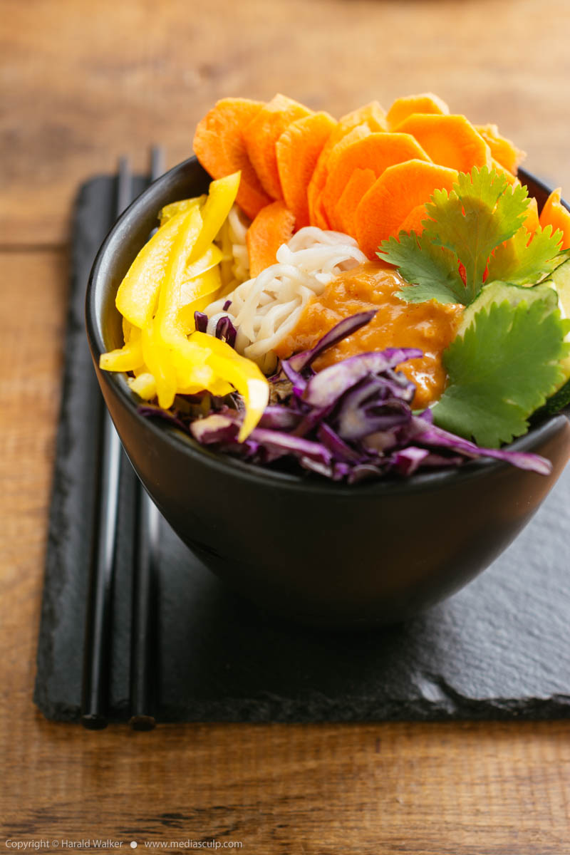Stock photo of Asian Noodle Salad with Spicy Peanut Dressing