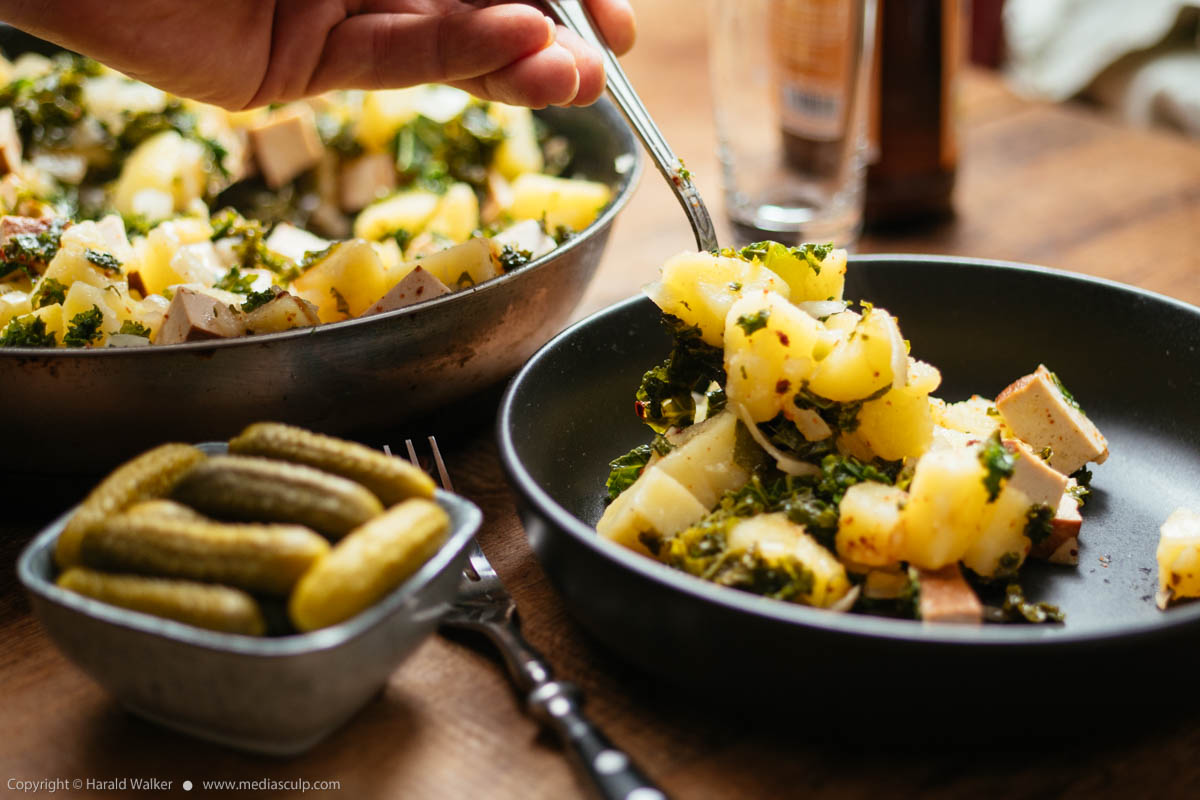Stock photo of Kale and Potato Hash with Tofu