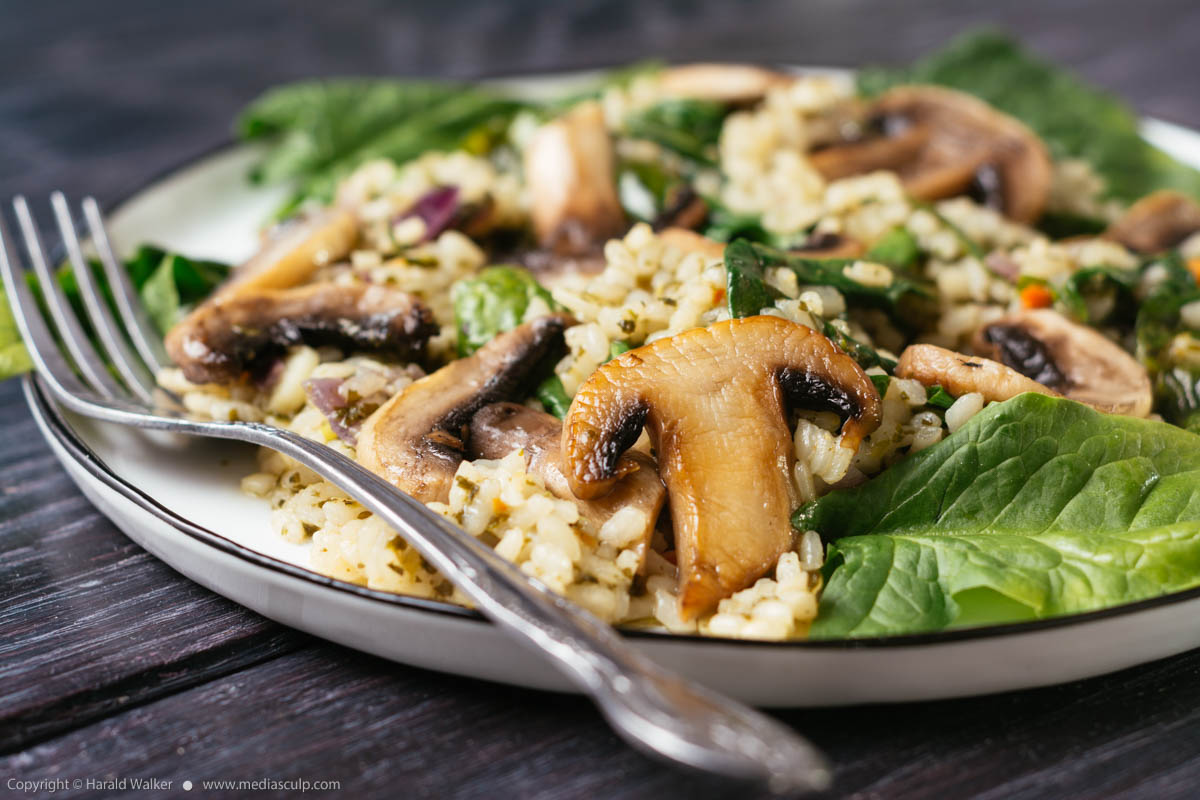 Stock photo of Mushroom, Spinach Risotto