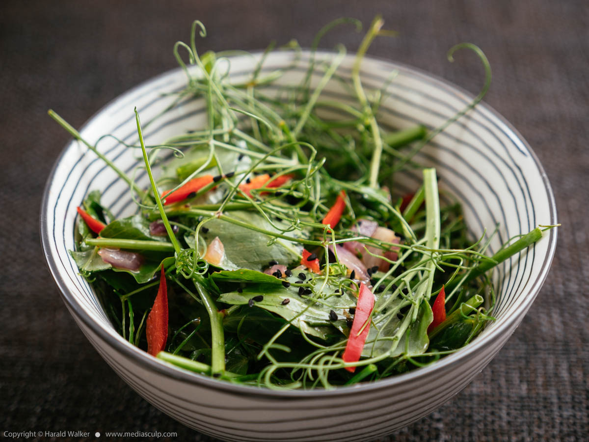 Stock photo of Pea Tendril Salad