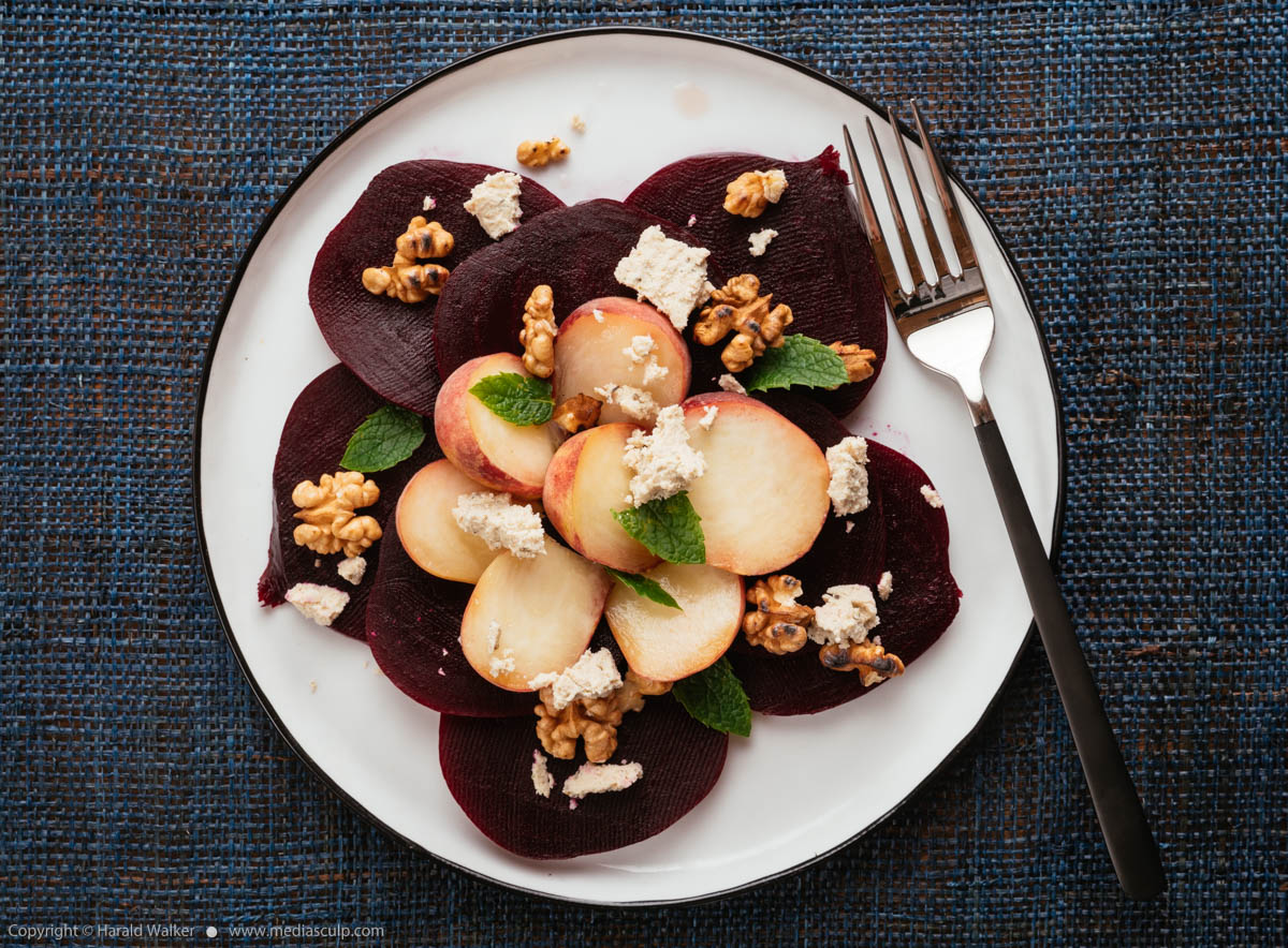 Stock photo of Beet and Peach Salad