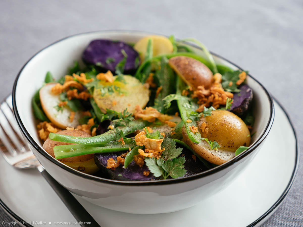 Stock photo of Three Type Potato Salad with Green Beans