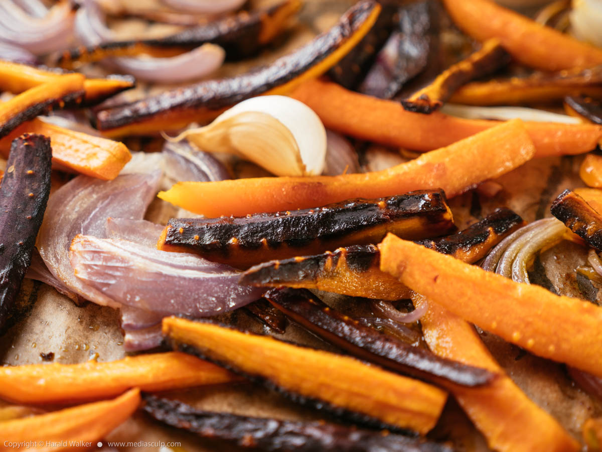 Stock photo of Roasted Carrot, Onions and Garlic