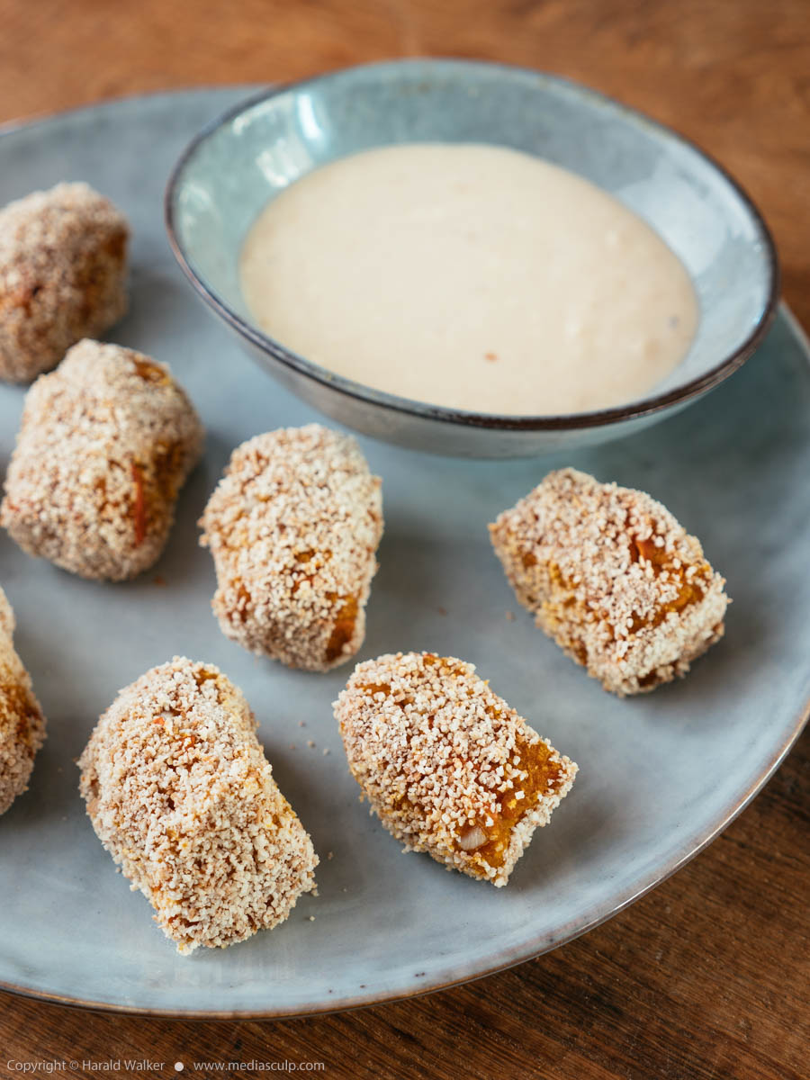 Stock photo of Squash Tots with Dipping Sauce