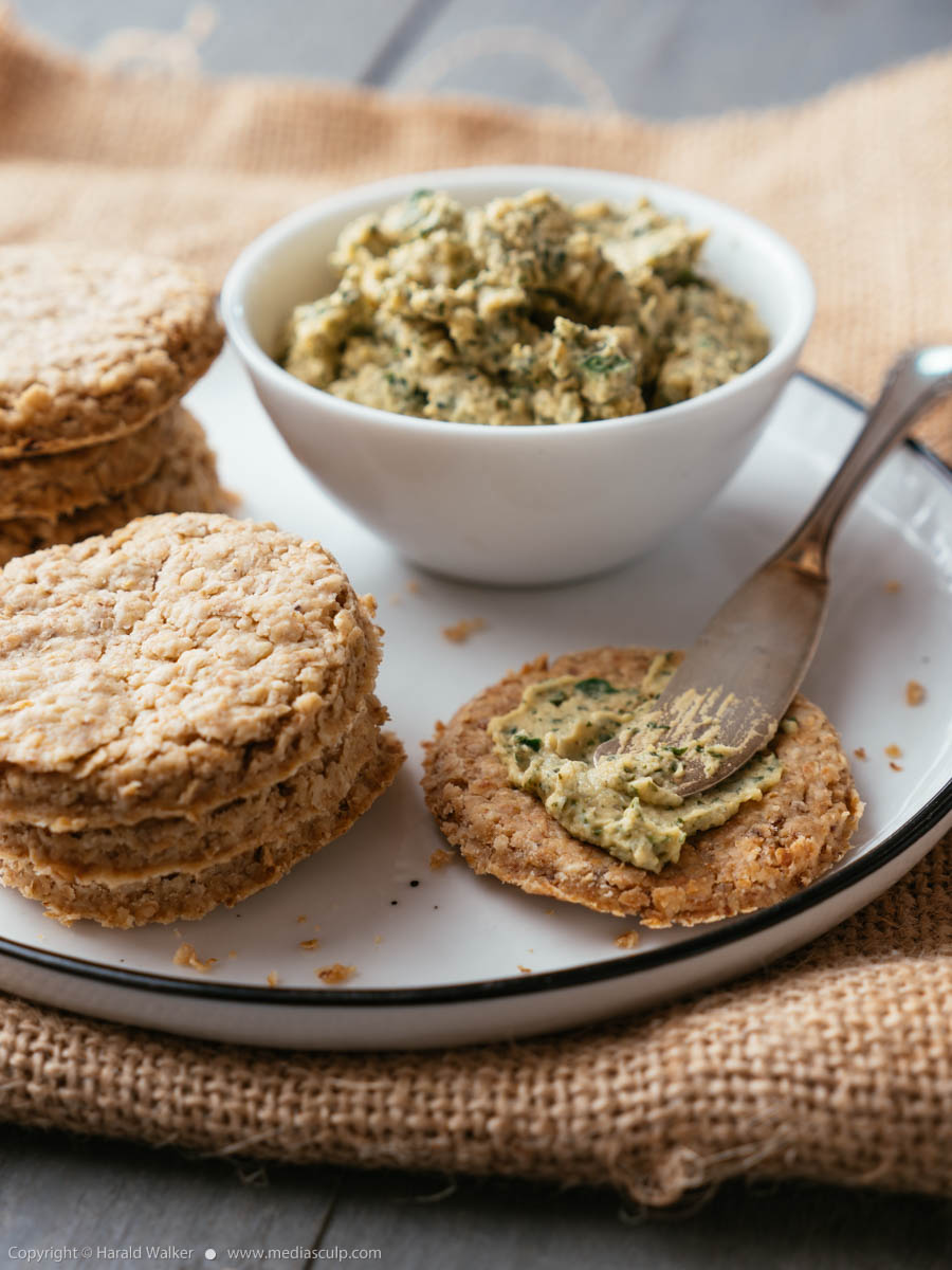 Stock photo of Oatcakes with Hummus