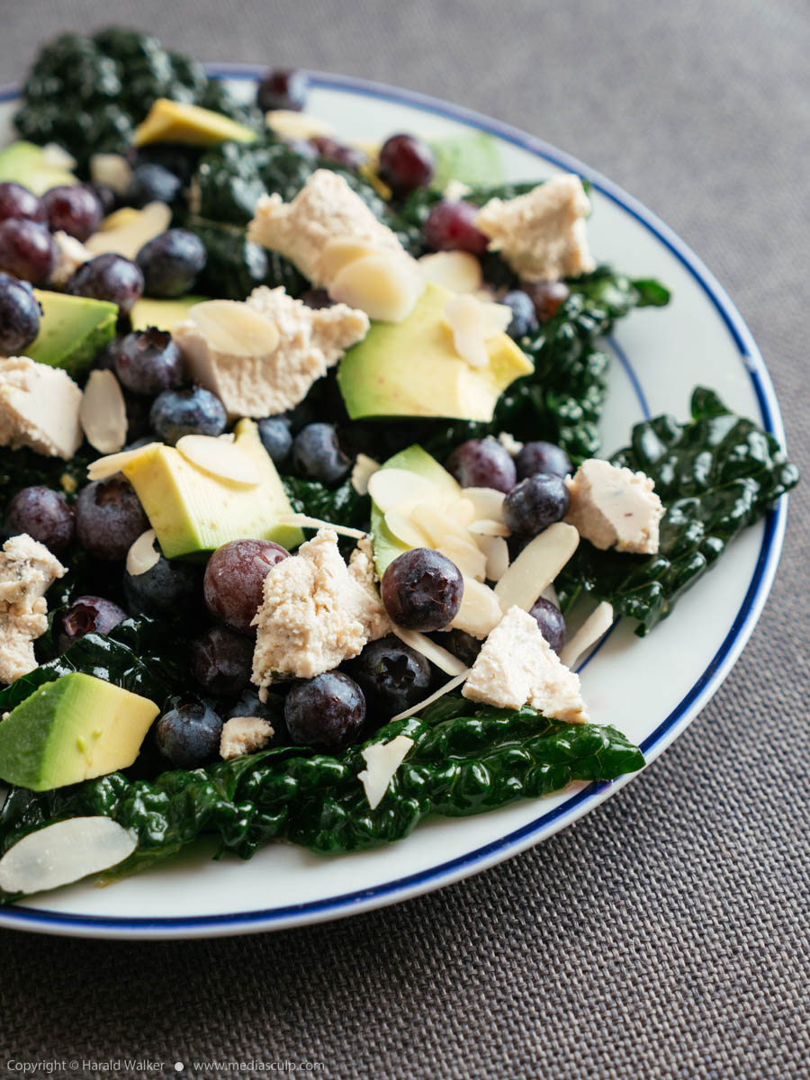 Stock photo of Blueberry and Kale Salad with Avocado