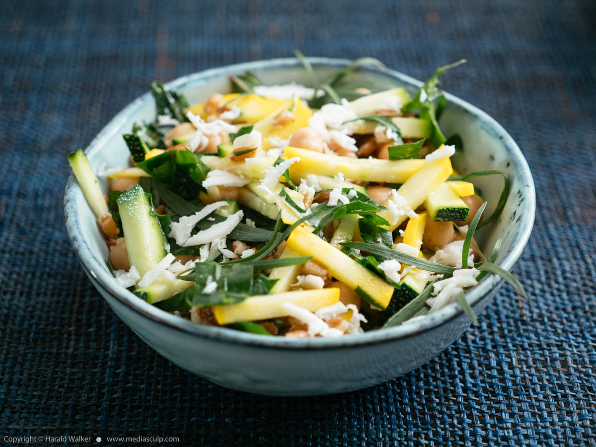 Stock photo of Farro, Zucchini, Arugula Salad