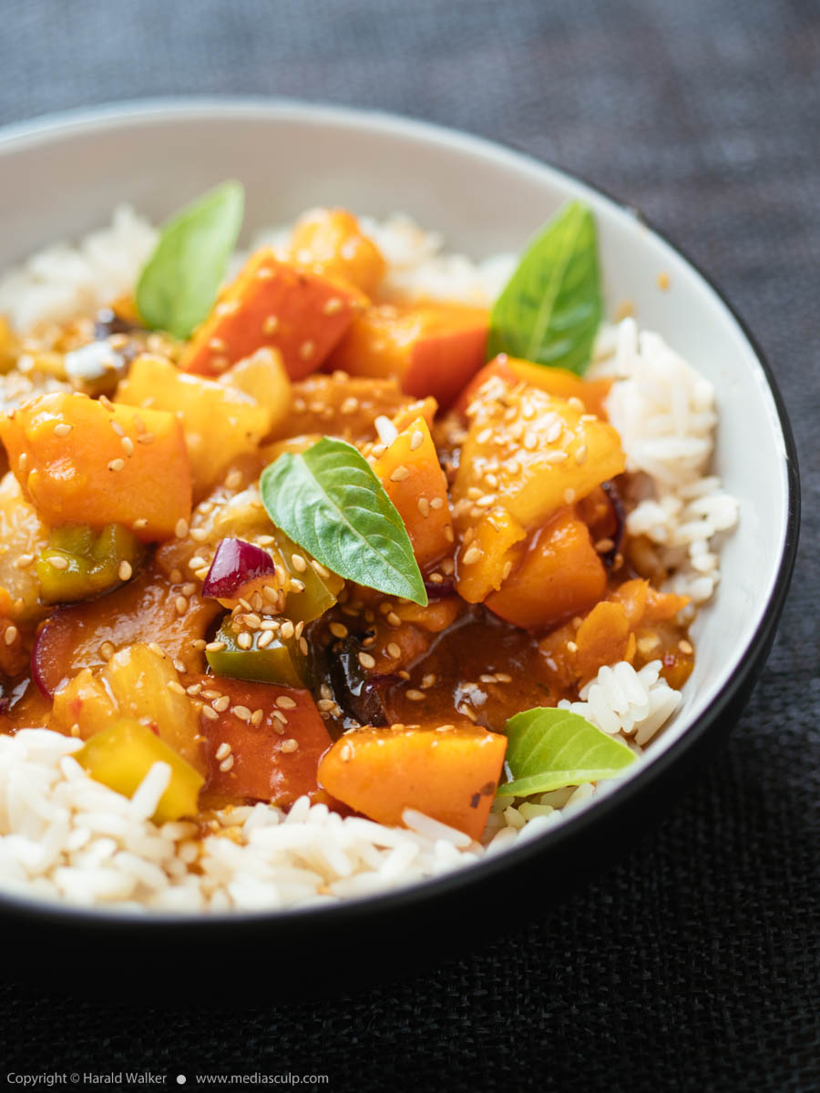 Stock photo of Sweet Sour Winter Squash with Chickun