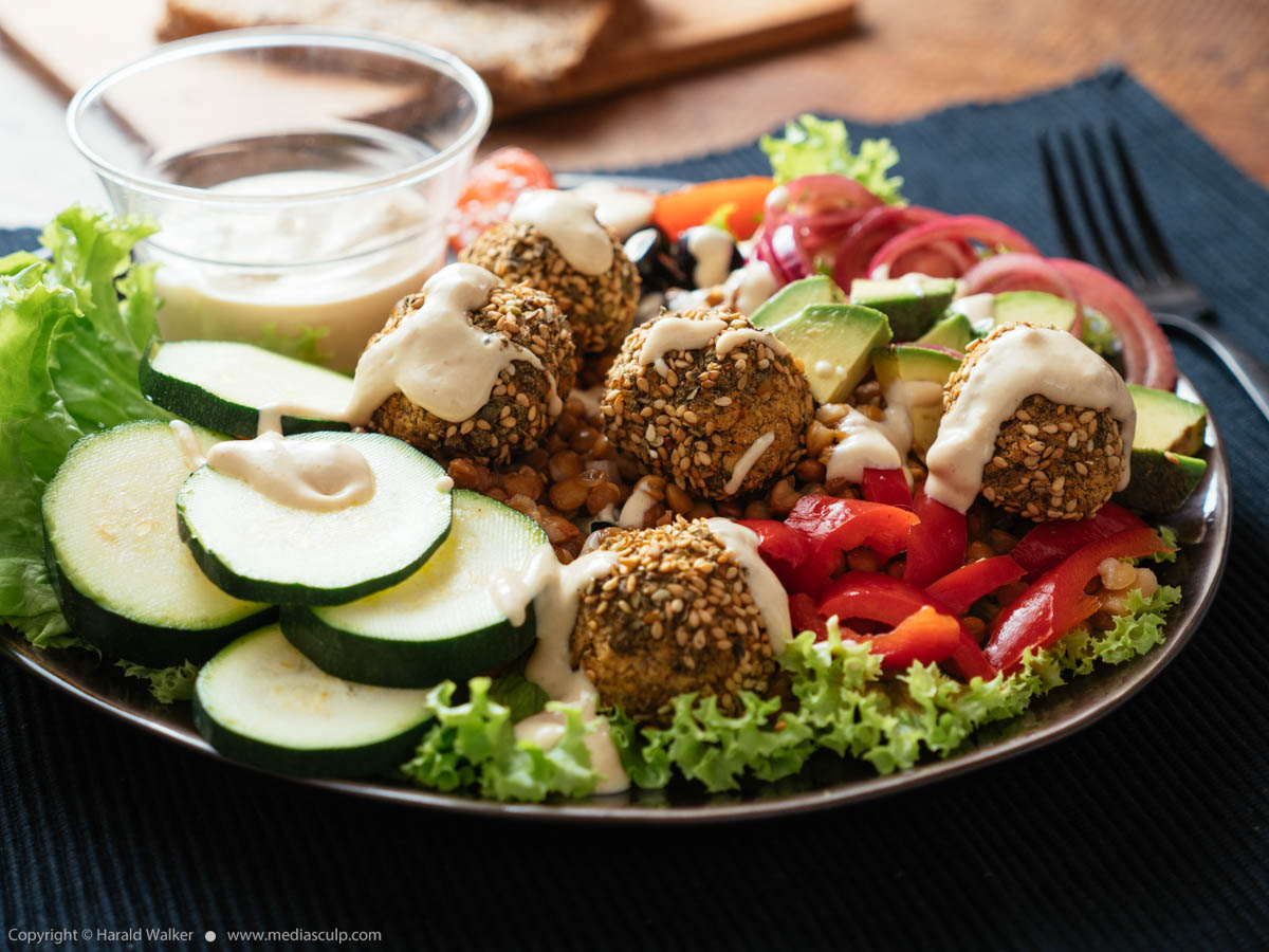 Stock photo of Falafel Ball Dinner Salad