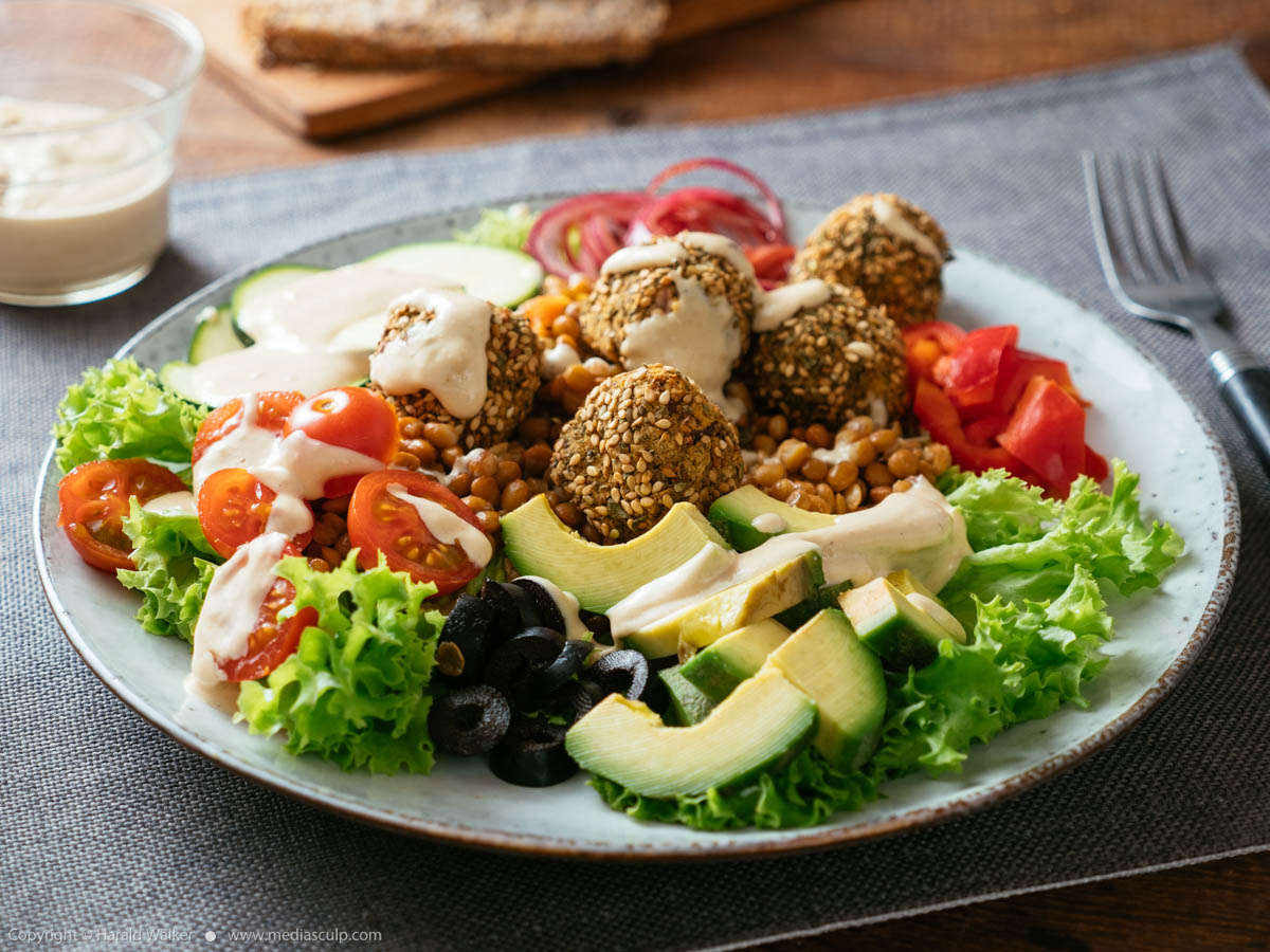 Stock photo of Falafel Ball Dinner Salad