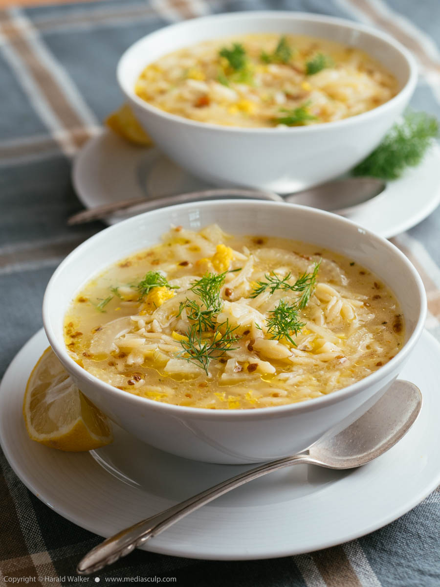 Stock photo of Lemony Fennel Soup with Orzo