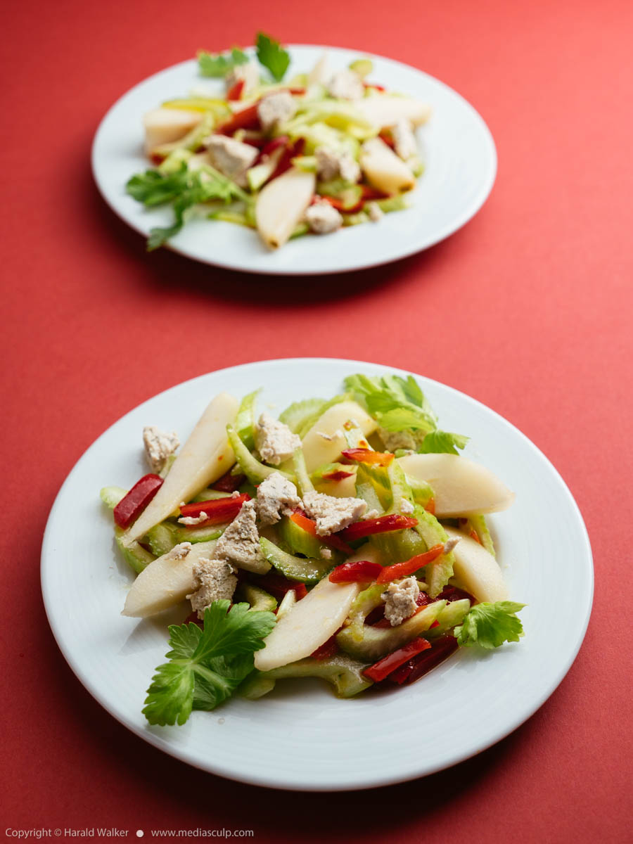 Stock photo of Celery, Pear Salad with Vegan Feta