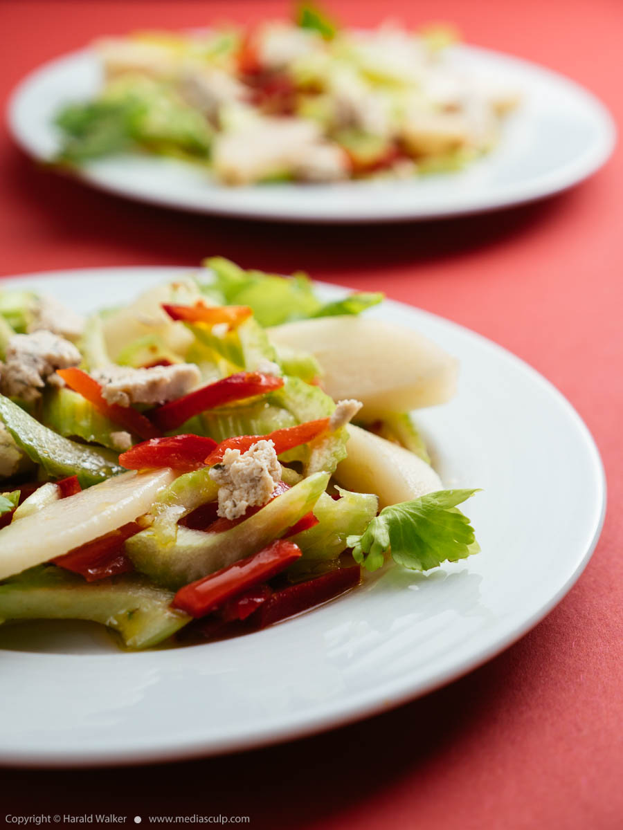 Stock photo of Celery, Pear Salad with Vegan Feta