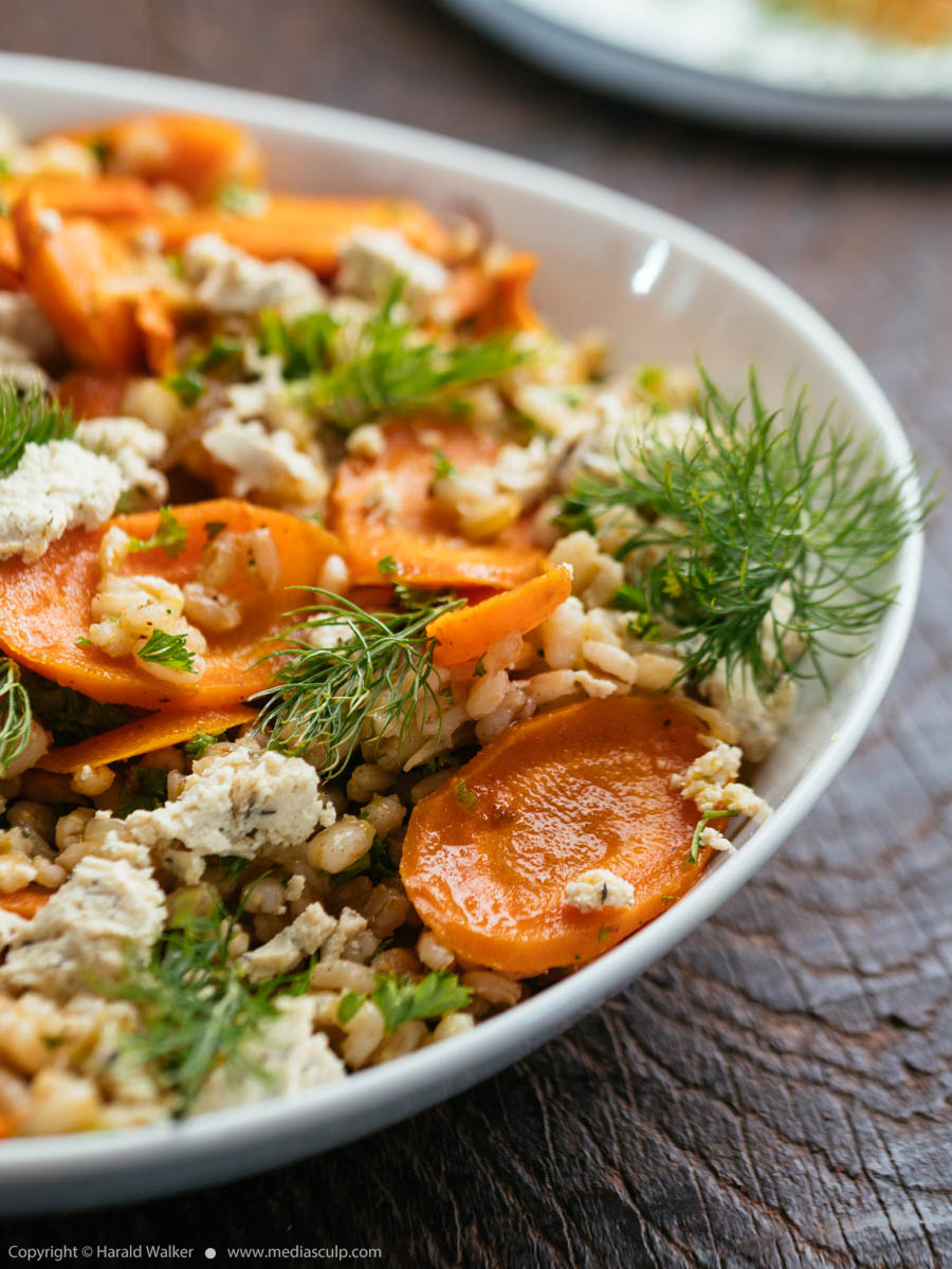 Stock photo of Roasted carrot and barley salad