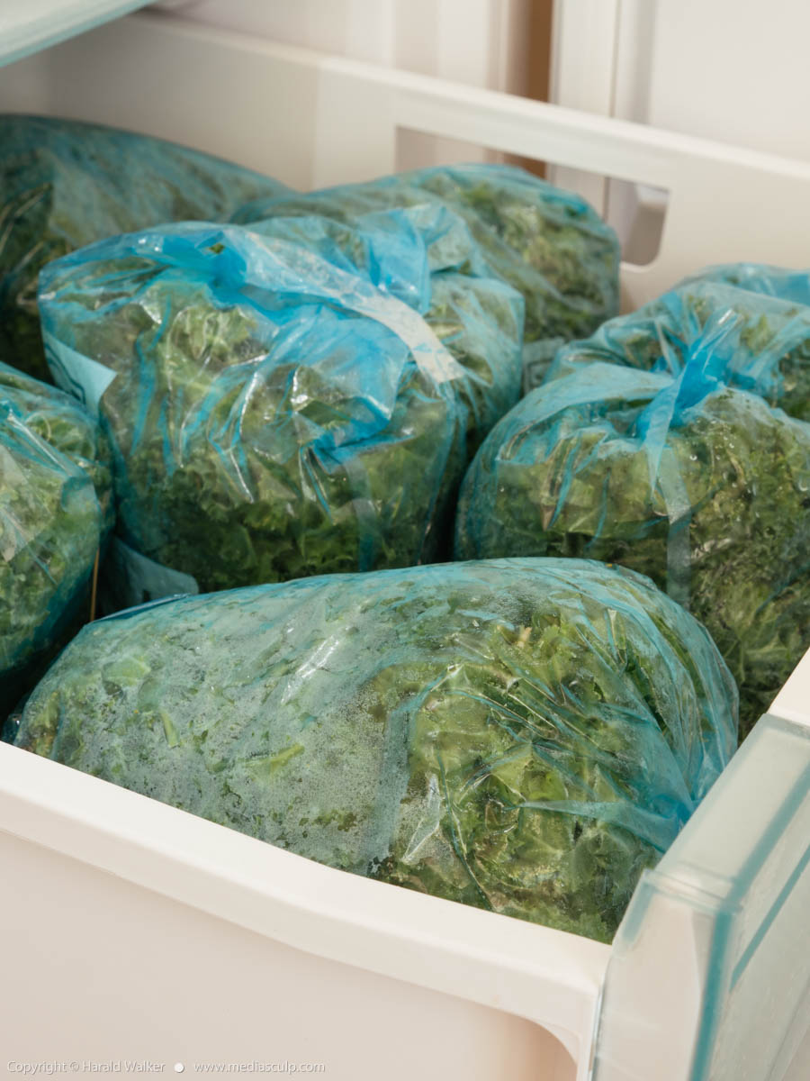 Stock photo of Kale in freezer