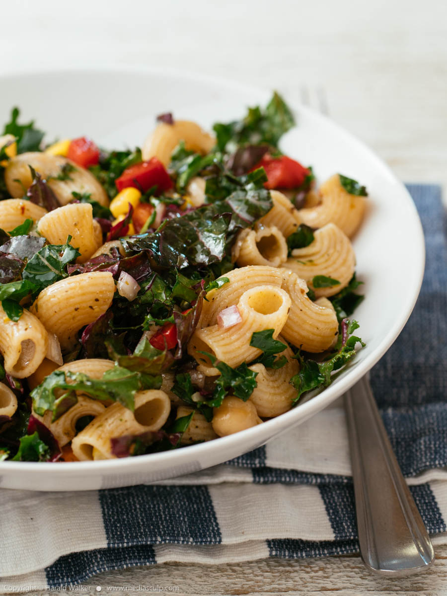 Stock photo of Red Russian Kale Pasta Salad