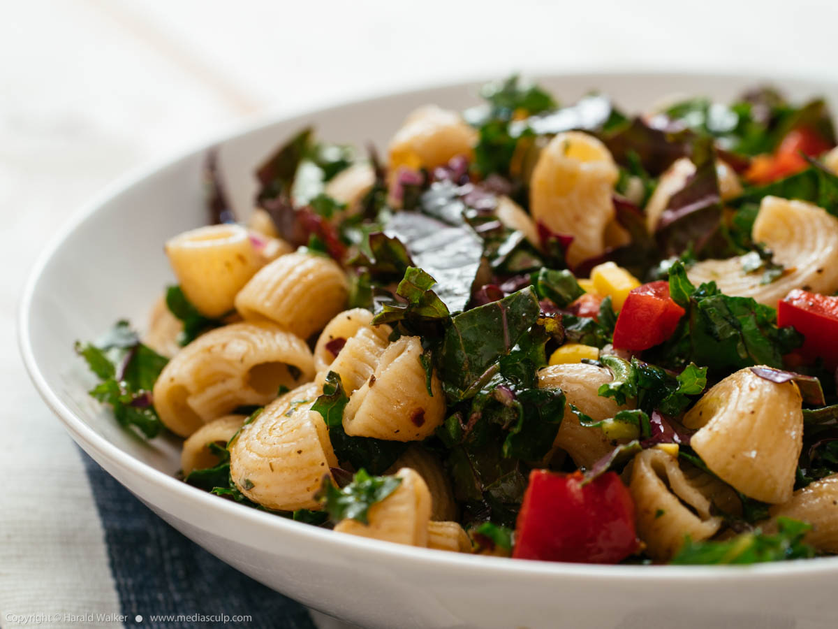 Stock photo of Red Russian Kale Pasta Salad