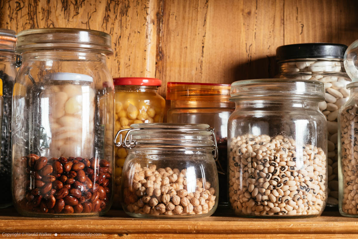 Stock photo of Legumes in a pantry