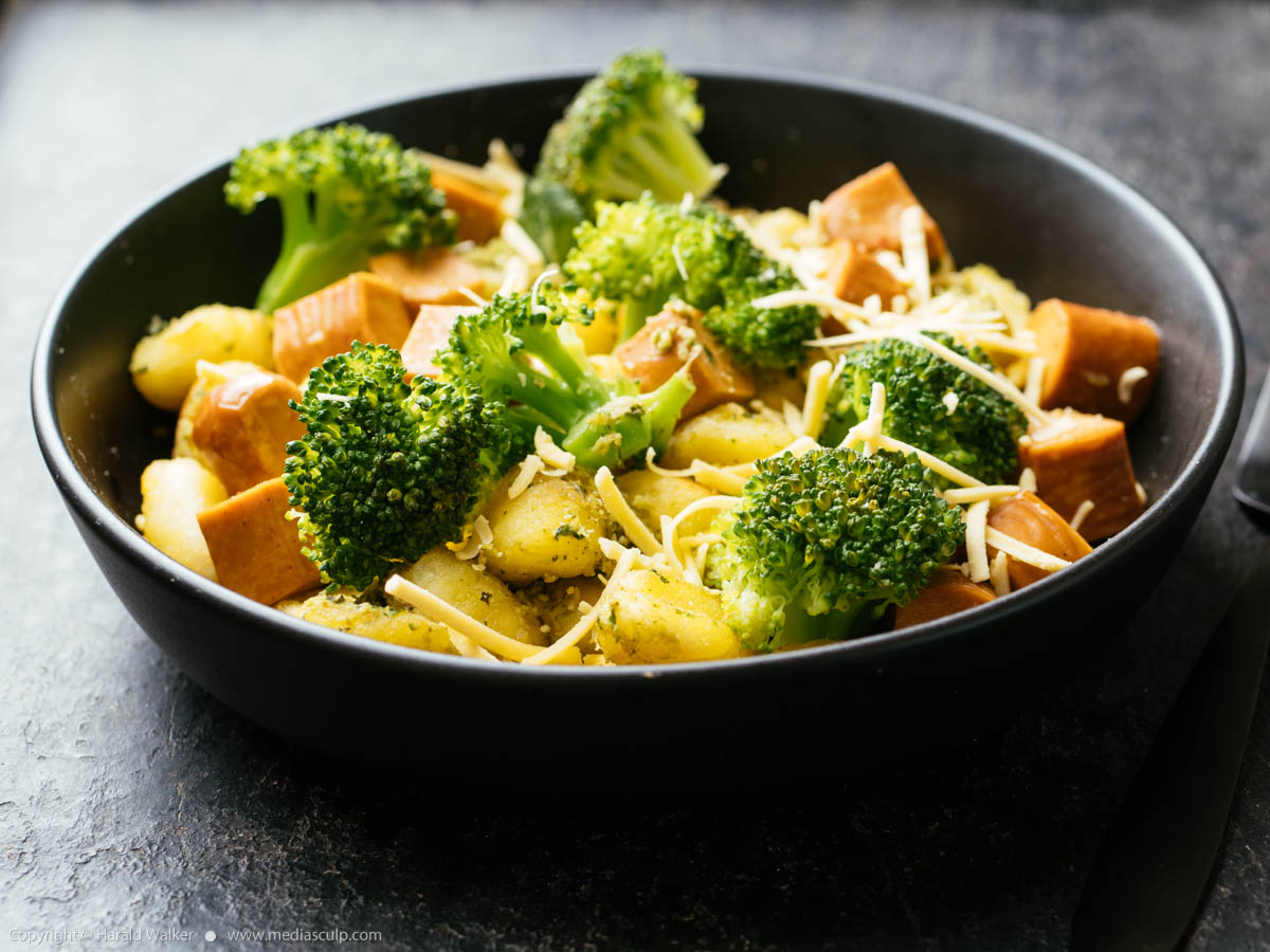 Stock photo of Gnocchi with Broccoli Basil Pesto