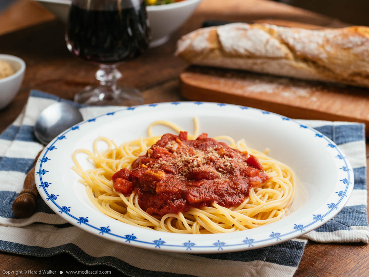 Stock photo of Spaghetti with tomato sauce
