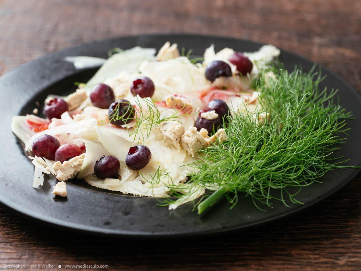 Stock photo of Kohlrabi, Fennel Salad with Blueberries
