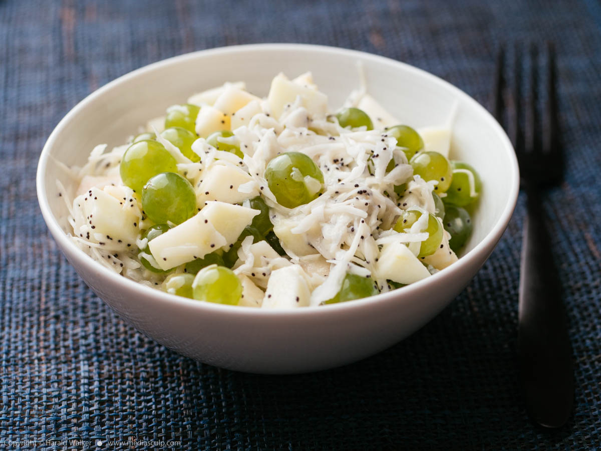 Stock photo of Coleslaw with Apples and Grapes