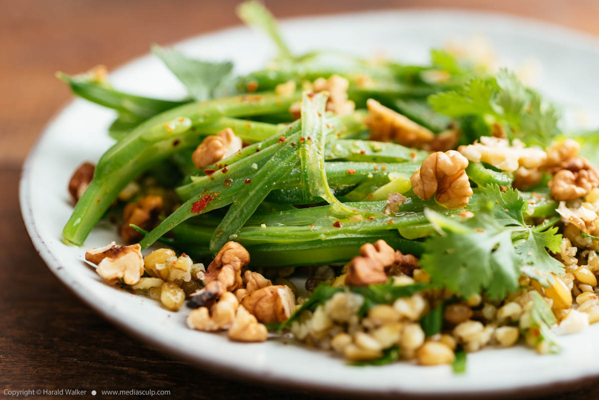 Stock photo of Freekeh with Green Beans and Herbs