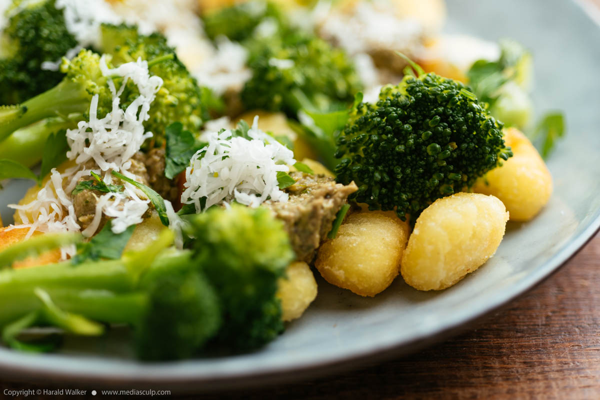 Stock photo of Gnocchi with Broccoli and Basil Pesto