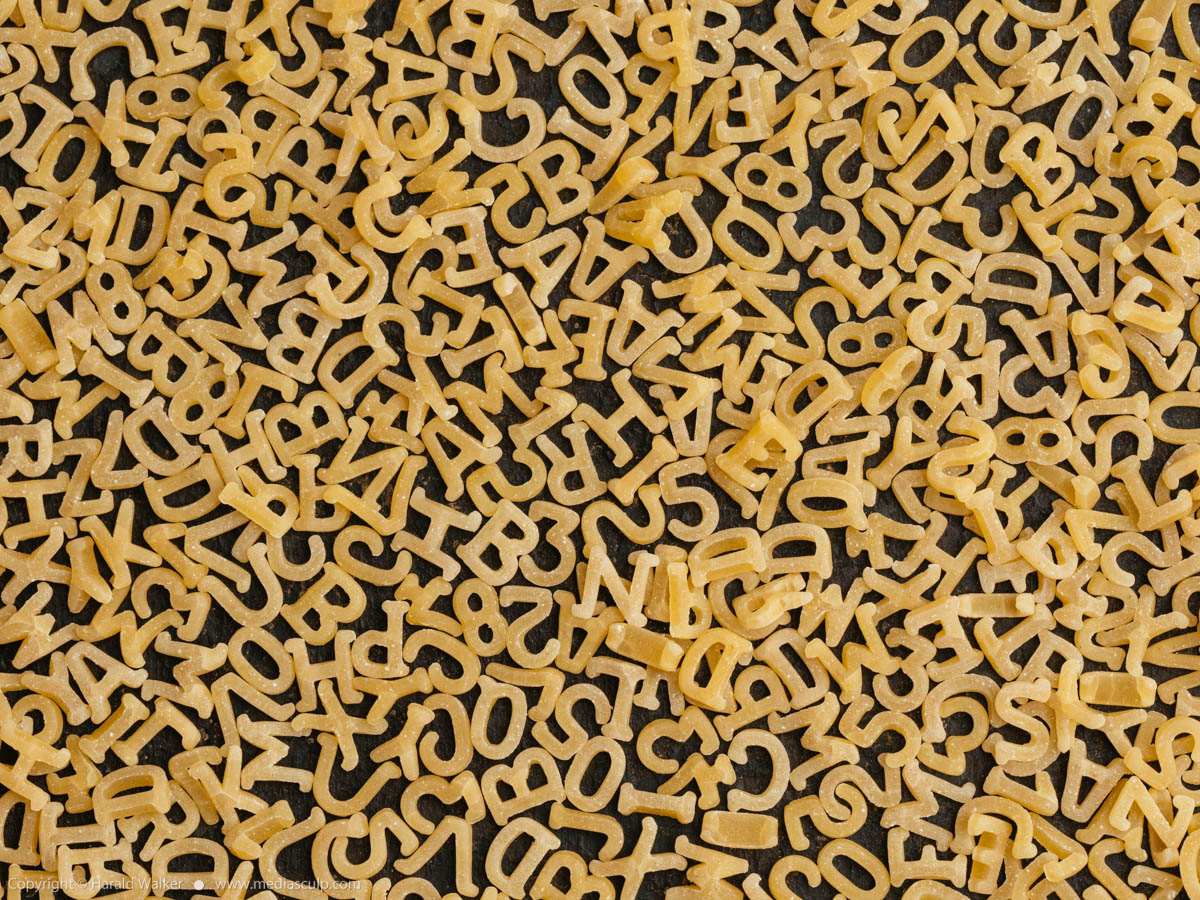 Stock photo of Alphabet pasta