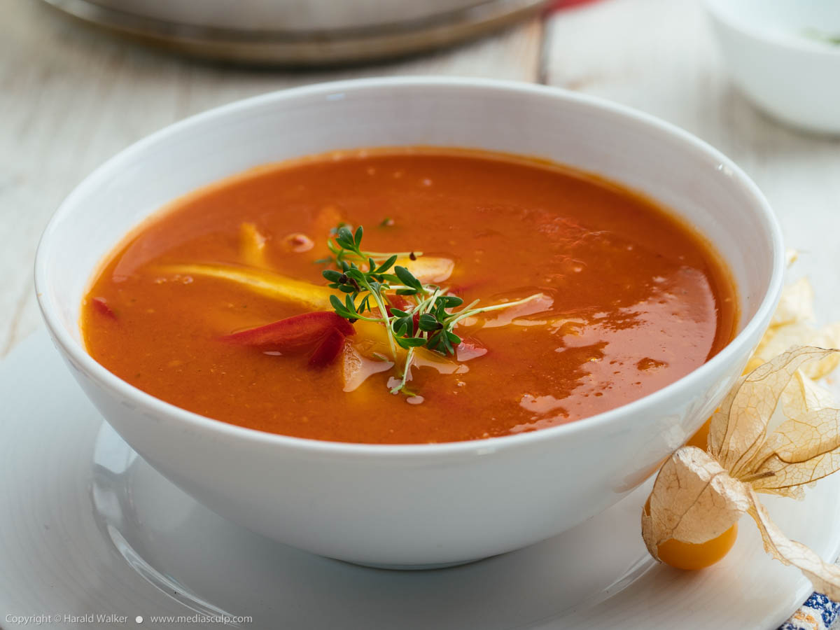 Stock photo of Roasted Tomato Physalis Soup