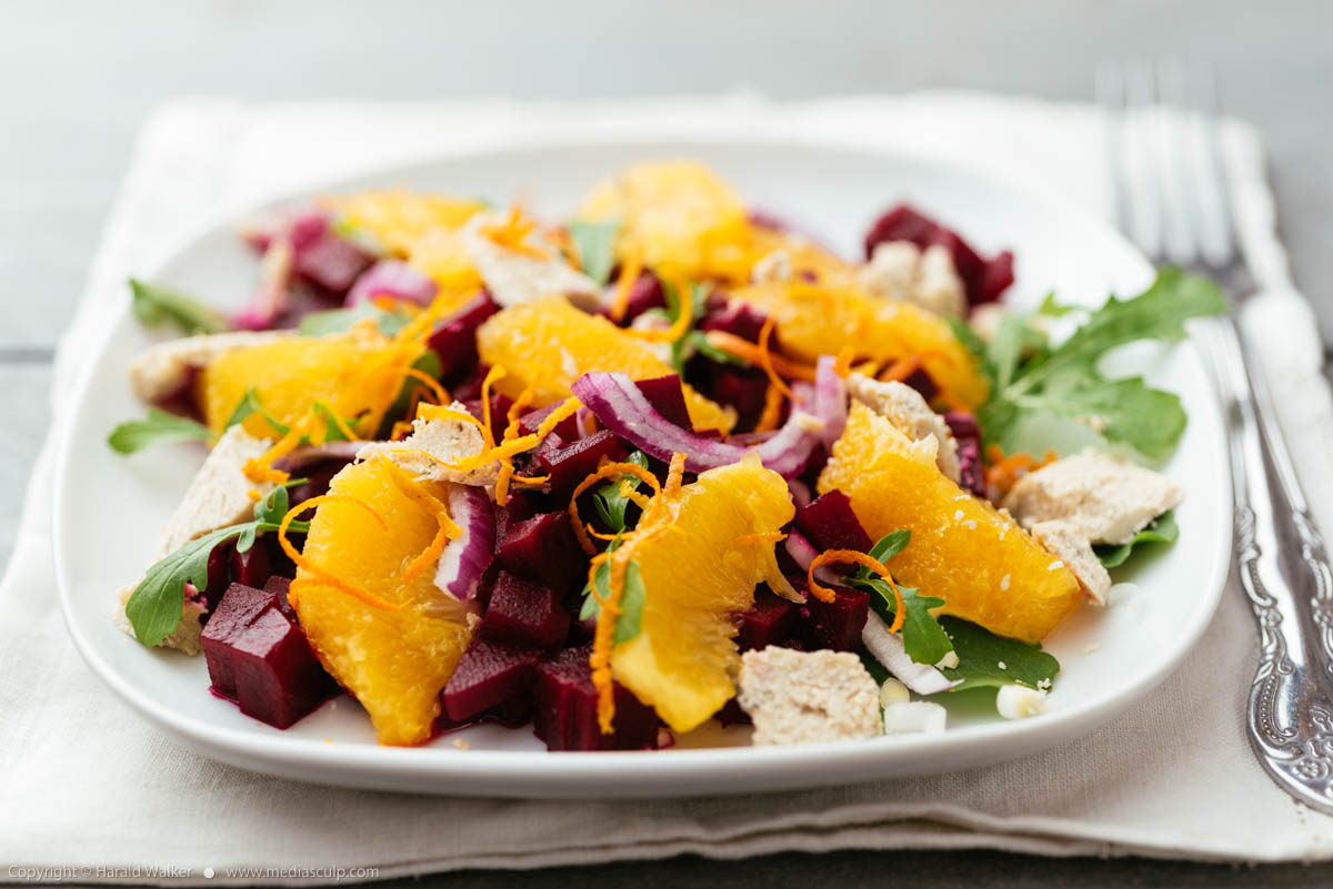 Stock photo of Beet Salad with Oranges and Arugula