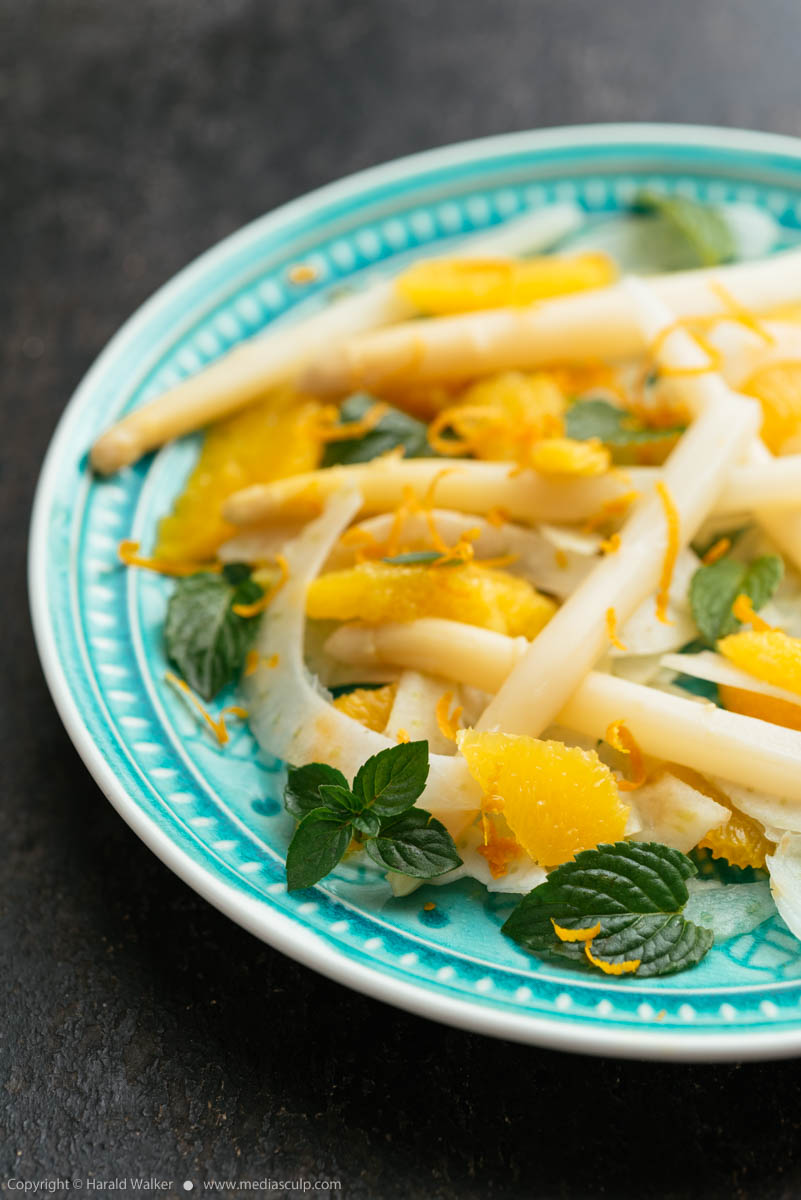 Stock photo of Asparagus, Fennel, Orange Salad with Mint