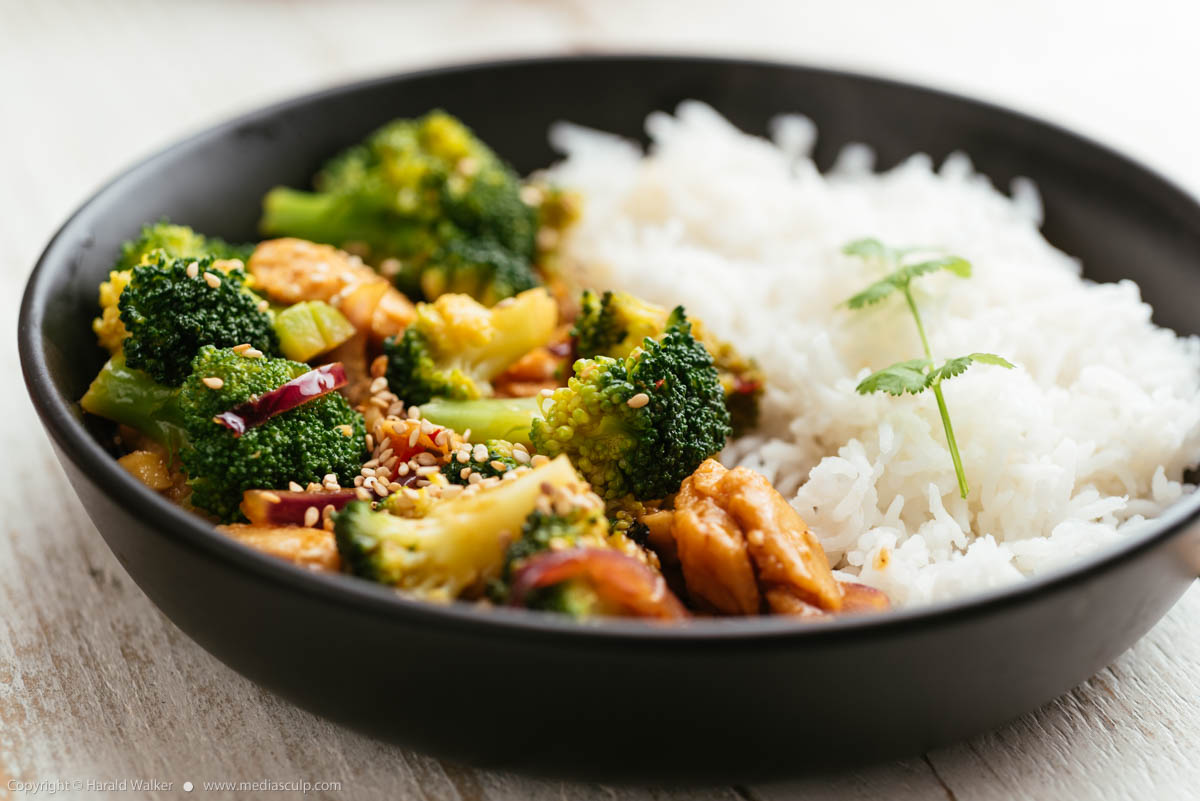 Stock photo of Broccoli, Vegan Chickun Stir-fry